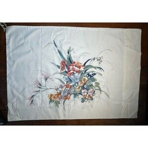 Vintage Standard Size Pillowcase Pequot Cottagecore Flowers Floral